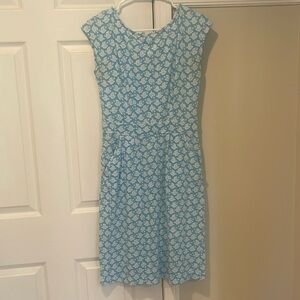 Boden Cotton Blue Print Dress